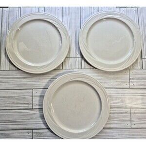 Lot of 3 Syracuse China CASCADE Ivory Dinner Plates 10 5/8" Vintage